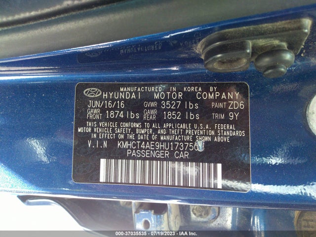 Hyundai ACCENT SE 2017 KMHCT4AE9HU173750 Image 9