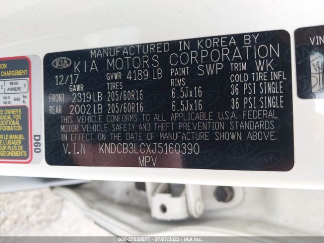 KNDCB3LCXJ5160390 KIA NIRO LX