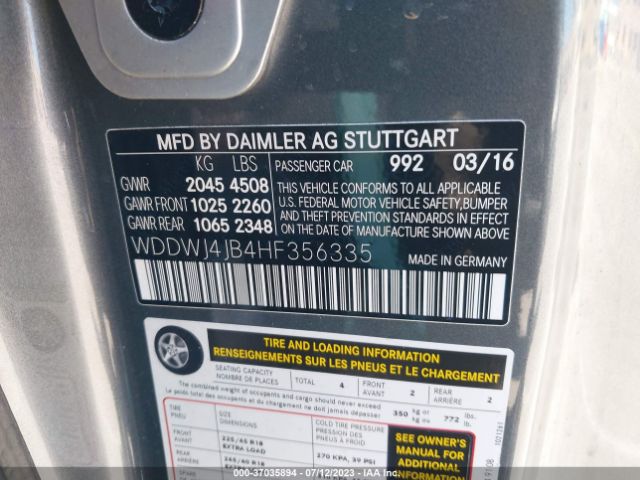 WDDWJ4JB4HF356335 Mercedes-Benz C-class C 300