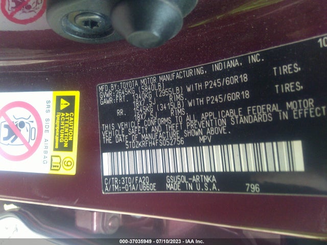Toyota Highlander Le 2015 5TDZKRFH4FS052756 Image 15