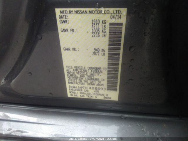1N4AL3AP7EC408693 Nissan Altima 2.5 Sv