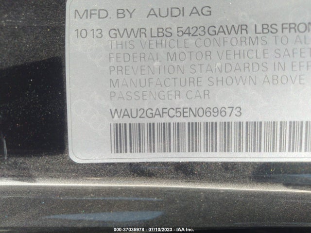 WAU2GAFC5EN069673 Audi A7 3.0 Prestige