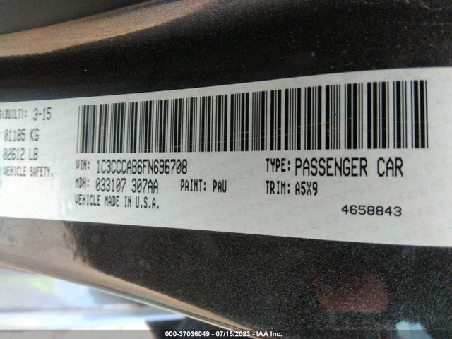 Chrysler 200 Limited 2015 1C3CCCAB6FN696708 Image 9