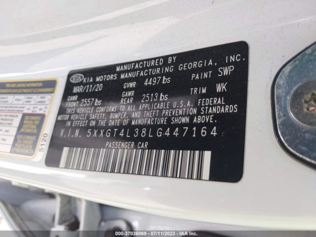 5XXGT4L38LG447164 KIA Optima Lx
