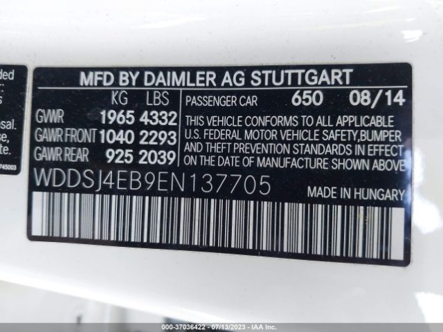 WDDSJ4EB9EN137705 Mercedes-Benz Cla-class Cla 250