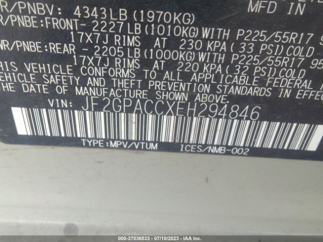 JF2GPACCXEH294846 Subaru Xv Crosstrek Premium