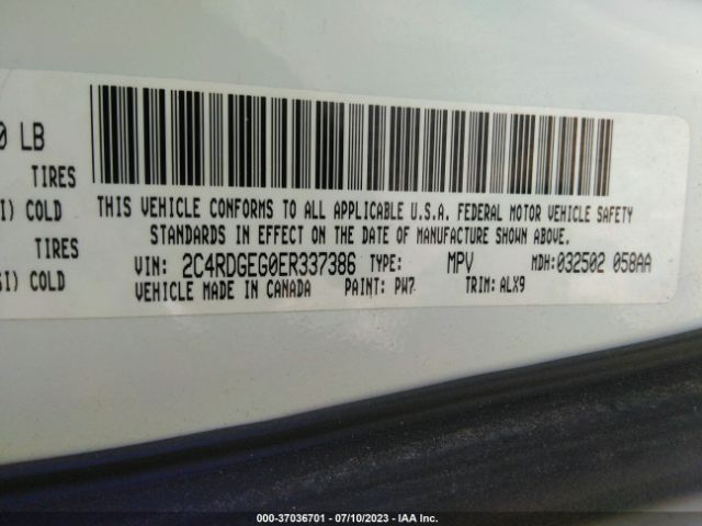 2C4RDGEG0ER337386 Dodge Grand Caravan R/t