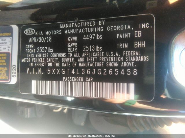 5XXGT4L36JG265458 KIA Optima Lx