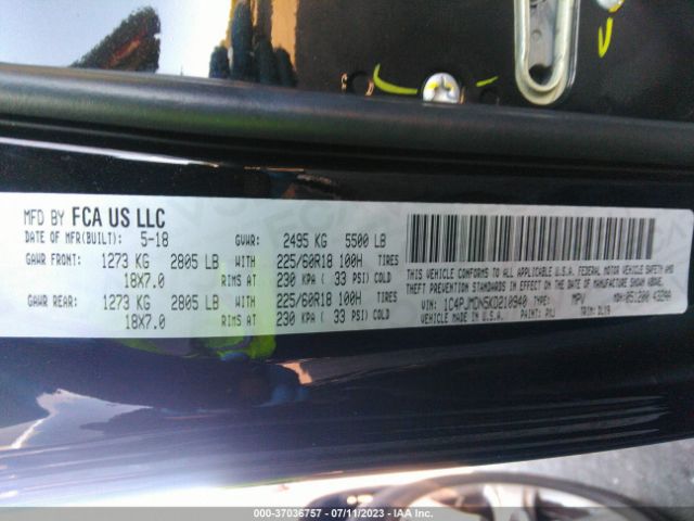 1C4PJMDN5KD210940 Jeep Cherokee Limited