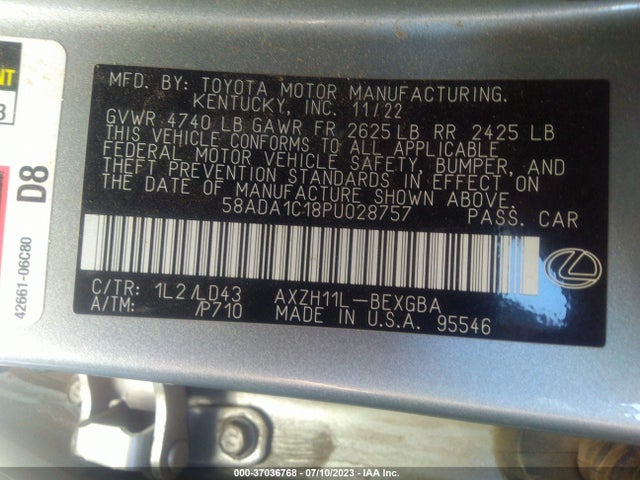 2023 Lexus ES, VIN: 58ADA1C18PU028757