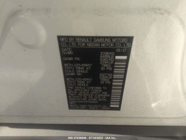 KNMAT2MTXHP568593 Nissan ROGUE SV