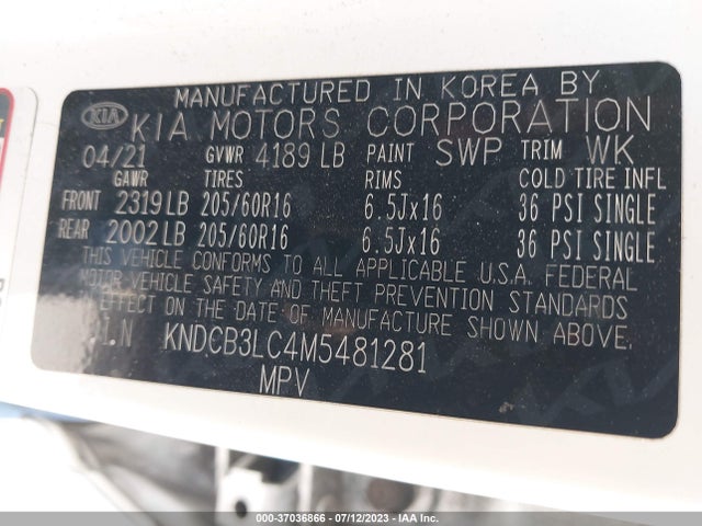 KIA Niro Lxs 2021 KNDCB3LC4M5481281 Image 9