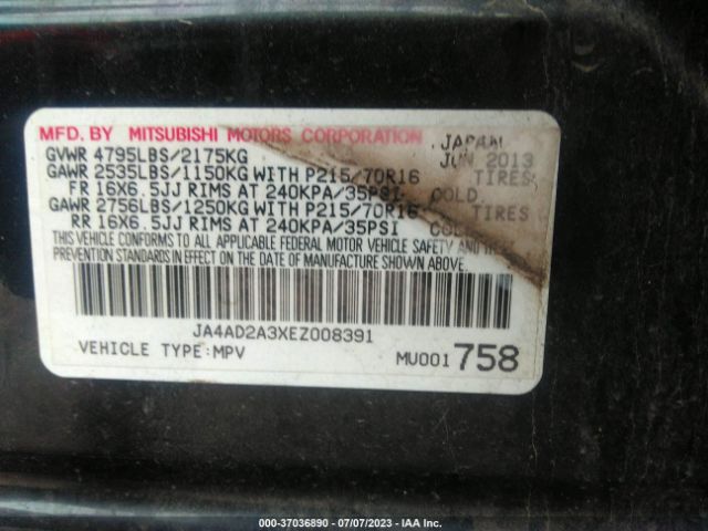 JA4AD2A3XEZ008391 Mitsubishi Outlander Es