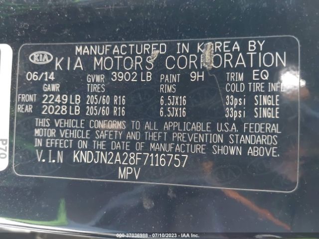 KNDJN2A28F7116757 KIA Soul Base