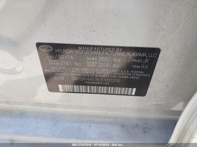Hyundai ELANTRA SE 2014 5NPDH4AE8EH480200 Image 9