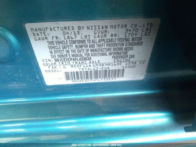 3N1CE2CP4FL433533 Nissan Versa Note Sr