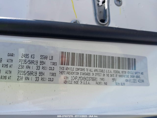 Jeep Cherokee High Altitude 2019 1C4PJMDX9KD378601 Image 16