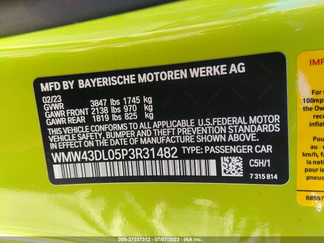 2023 Mini Roadster, VIN: WMW43DL05P3R31482