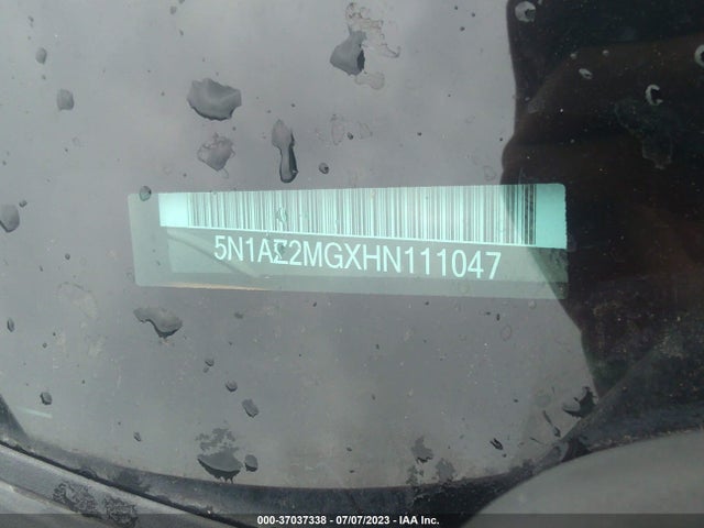 Nissan MURANO SL 2017 5N1AZ2MGXHN111047 Image 9