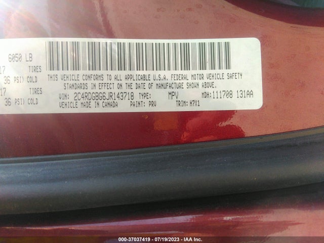 Dodge Grand Caravan Se 2018 2C4RDGBG6JR143718 Image 9