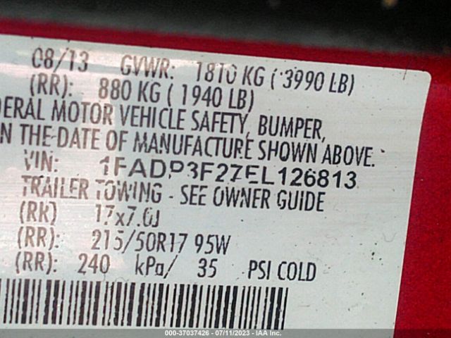 1FADP3F27EL126813 Ford FOCUS SE
