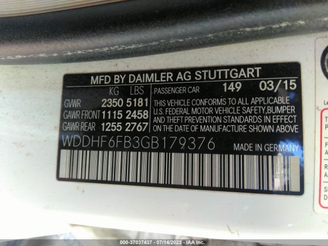 WDDHF6FB3GB179376 Mercedes-Benz E 400