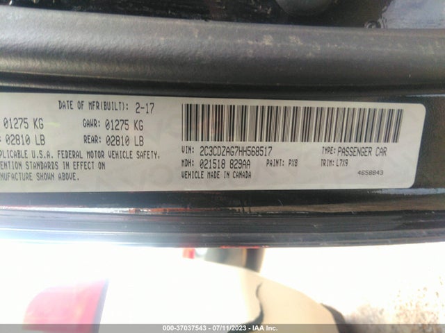 Dodge Challenger Sxt 2017 2C3CDZAG7HH568517 Image 9
