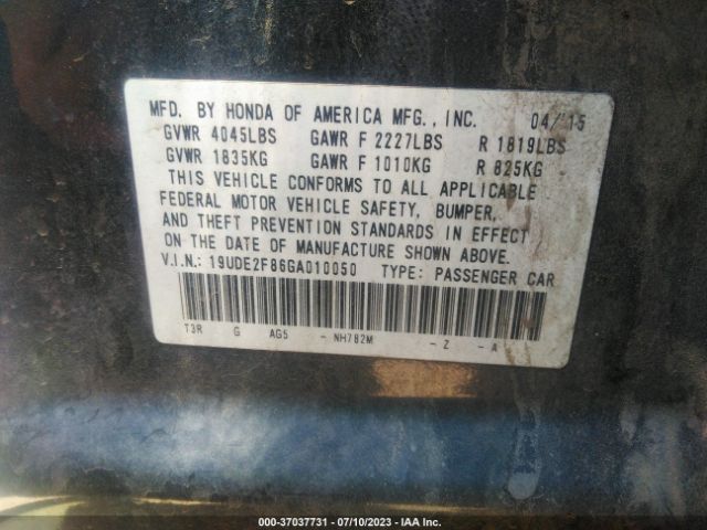 19UDE2F86GA010050 Acura Ilx W/premium
