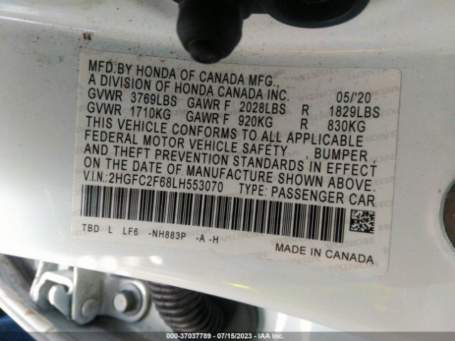 2HGFC2F68LH553070 Honda Civic Sedan Lx