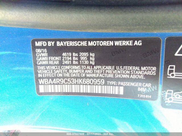 WBA4R9C53HK680959 BMW 4 Series 430i Xdrive