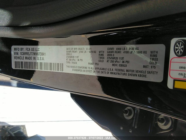 RAM 1500 Laramie 2021 1C6RREJT7MN673841 Image 16