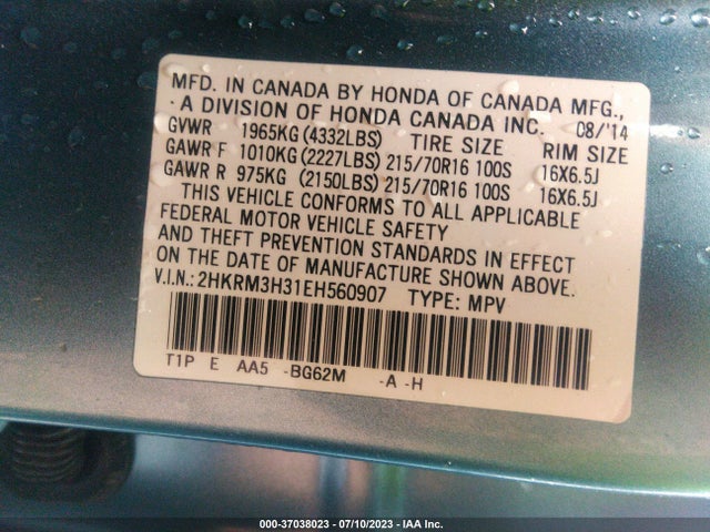 Honda CR-V LX 2014 2HKRM3H31EH560907 Image 9