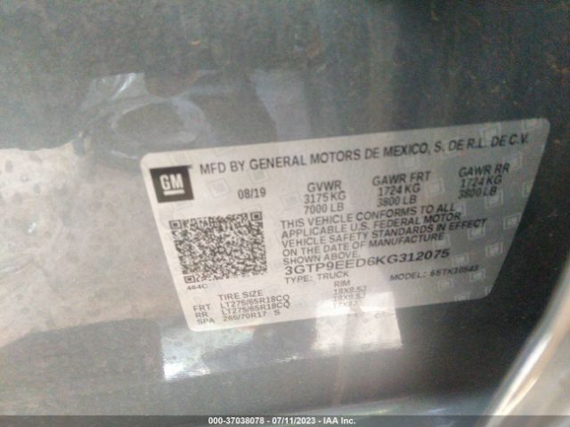 3GTP9EED6KG312075 GMC Sierra 1500 At4