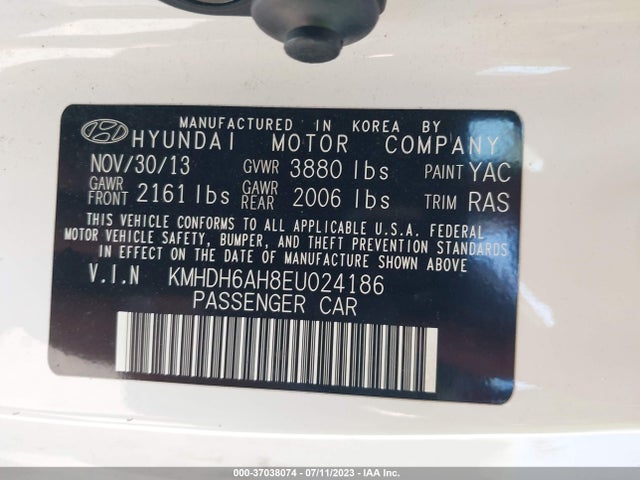 Hyundai ELANTRA COUPE 2014 KMHDH6AH8EU024186 Image 9