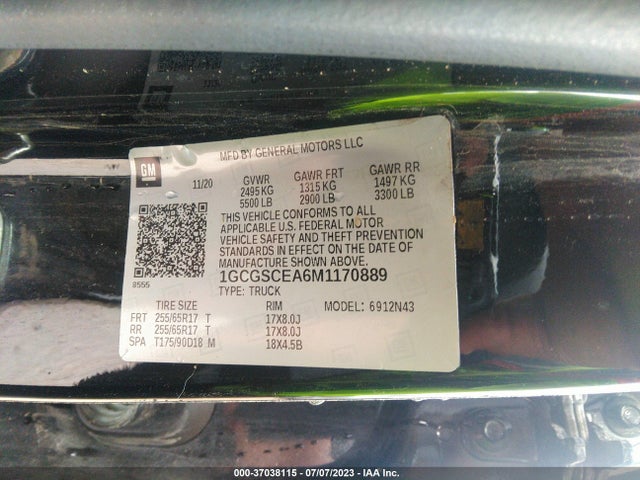 Chevrolet Colorado 2wd Lt 2021 1GCGSCEA6M1170889 Image 9