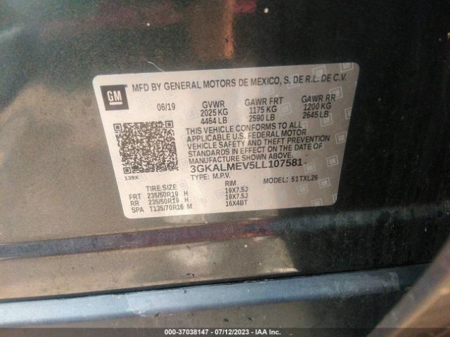 3GKALMEV5LL107581 GMC Terrain Sle