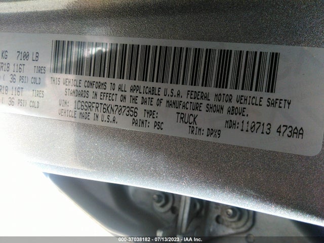 1C6SRFRT6KN707356 RAM 1500 Laramie