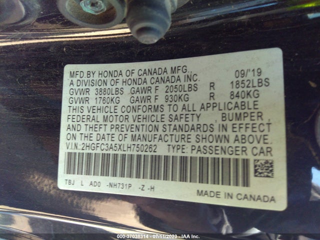 Honda CIVIC SI COUPE 2020 2HGFC3A5XLH750262 Image 16