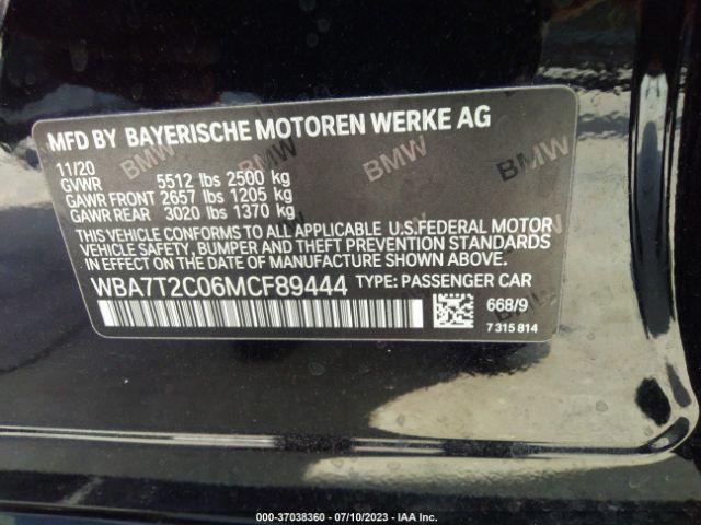 WBA7T2C06MCF89444 BMW 7 Series 740i