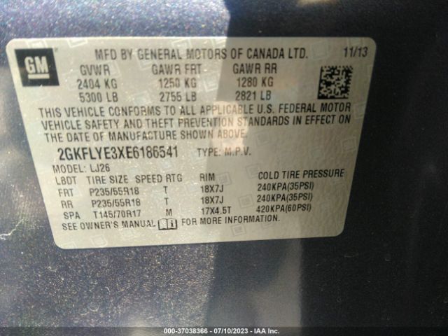 2GKFLYE3XE6186541 GMC Terrain Slt