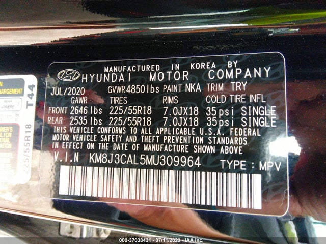 Hyundai Tucson Ultimate 2021 KM8J3CAL5MU309964 Image 9