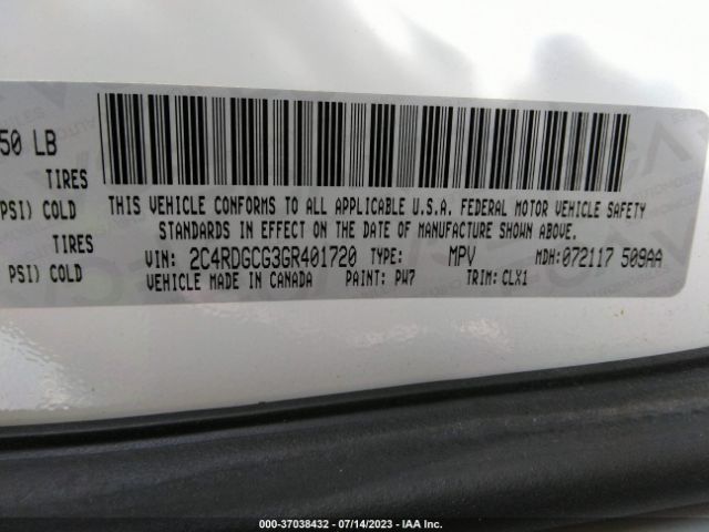 2C4RDGCG3GR401720 Dodge Grand Caravan Sxt Plus