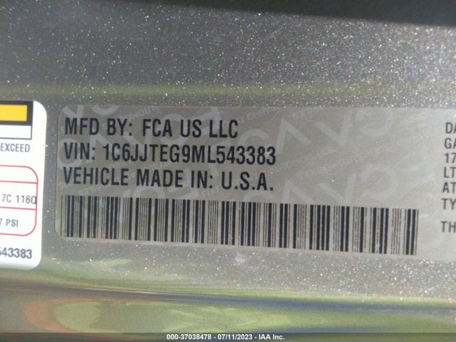 2021 JEEP GLADIATOR MOJAVE VIN: 1C6JJTEG9ML543383