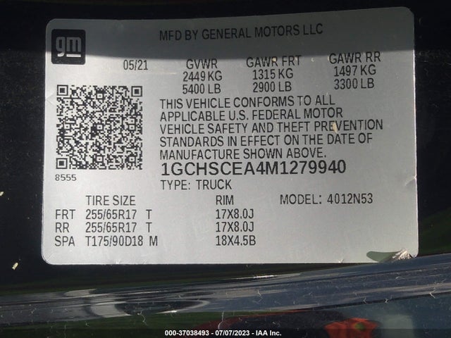 Chevrolet Colorado 2wd Lt 2021 1GCHSCEA4M1279940 Image 9
