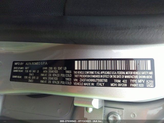 ZASFAKNN9J7B88766 Alfa Romeo Stelvio Ti Sport