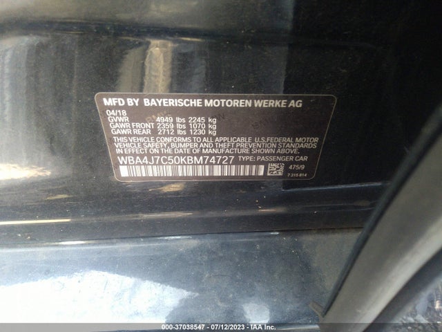 WBA4J7C50KBM74727 BMW 4 Series 440i Xdrive