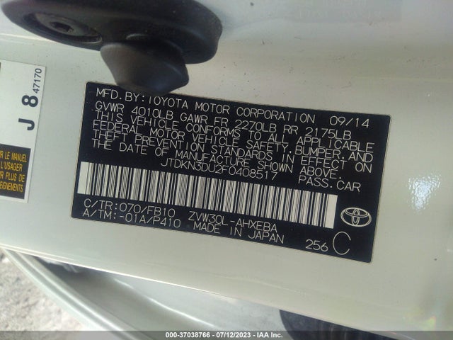Toyota Prius Four 2015 JTDKN3DU2F0408517 Image 15