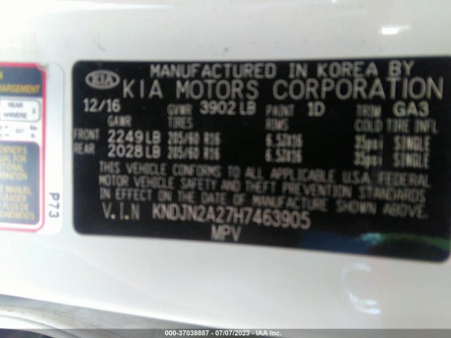 KNDJN2A27H7463905 KIA Soul Base
