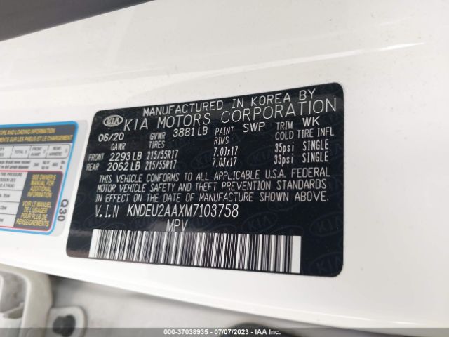 KNDEU2AAXM7103758 KIA SELTOS S
