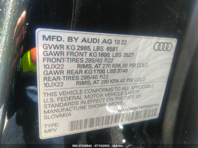 2023 Audi SQ8, VIN: WA1CWBF15PD005781